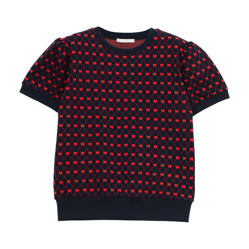 Ribbon Pattern T-shirts(Black)