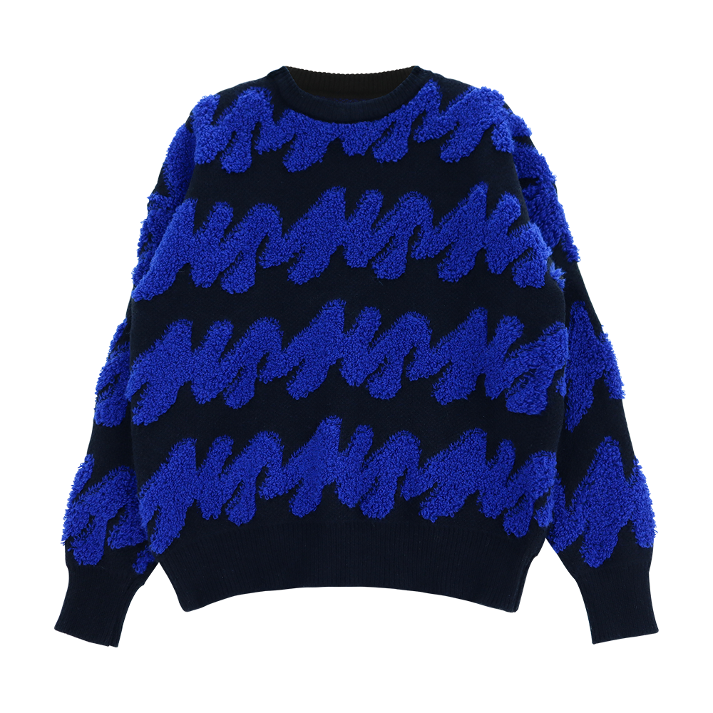 Blue Crayon Print Knit
