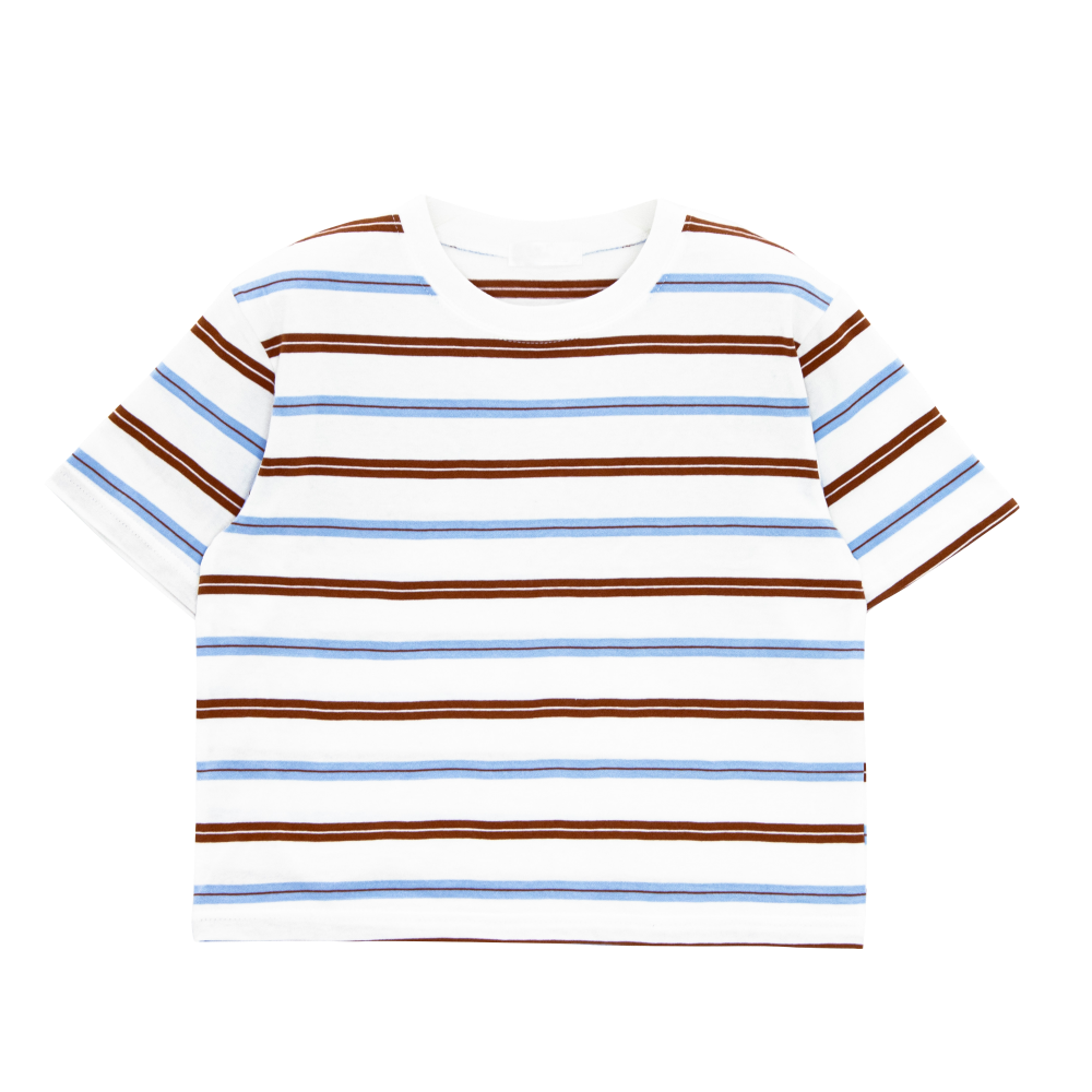 Striped crop t-shirt - for women [free]