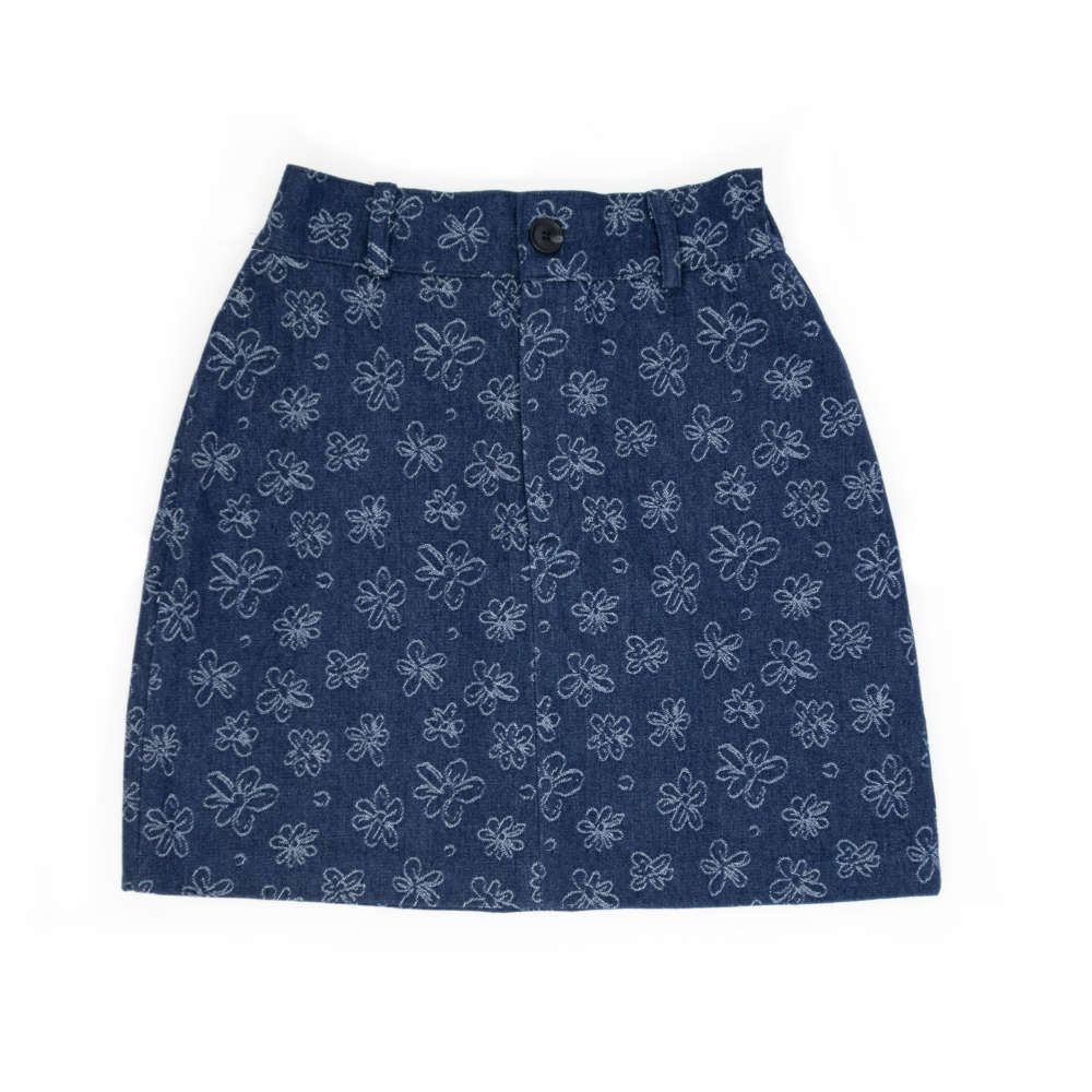 Flower skirt deep blue